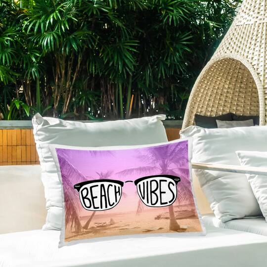 Stupell Industries 14" x 20" Tropical Beach Vibes Outdoor Print Throw Pillow